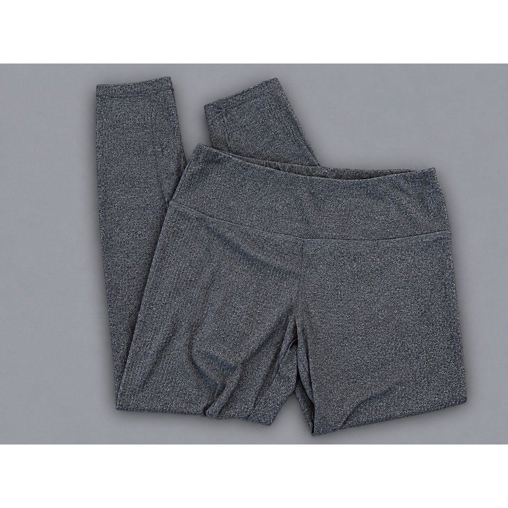 No Comment Leggings Womens L Gray Excellent High Rise ribbed